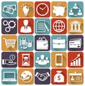 Business and finance flat icons. Vector set. Royalty Free Stock Photo