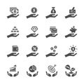 Business and finance hand icon set, vector eps10