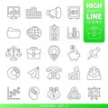 Business and finance high quality trendy line icons set 2. Vector