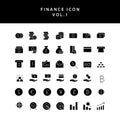 Business and finance icon glyph style set vol 1