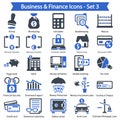 Business & Finance Icon set - Blue series Royalty Free Stock Photo