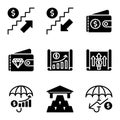 Business and Finance icon set include stair,growth,wallet,banking,investment,umbrella,gold,protection Royalty Free Stock Photo