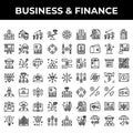 Business & finance icon set include teamwork, money, coin, payment, investment, tree, chart, meeting, office, search, analytic, Royalty Free Stock Photo