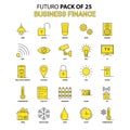 Business Finance Icon Set. Yellow Futuro Latest Design icon Pac Royalty Free Stock Photo