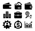 Business and Finance Icon Vector Set Ã¢â¬\' Wallet, Graph, Briefcase Symbols Royalty Free Stock Photo