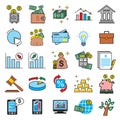 Business and finance icons set on white background for graphic and web design, Modern simple vector sign. Internet concept. Trendy Royalty Free Stock Photo