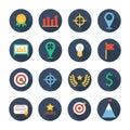 Business and finance infographic design elements. Set of vector target icons. Illustration in flat style.