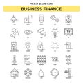 Business Finance Line Icon Set - 25 Dashed Outline Style Royalty Free Stock Photo