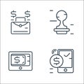 Business and finance line icons. linear set. quality vector line set such as , payment gateway, stamp