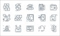 Business and finance line icons. linear set. quality vector line set such as secu loan, payment gateway, success, support, money