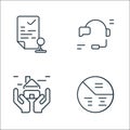 business and finance line icons. linear set. quality vector line set such as statistics, home insurance, support