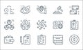 business and finance line icons. linear set. quality vector line set such as target, planing, wallet, calendar, budgeting,