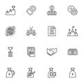 Business and finance line icons set Royalty Free Stock Photo