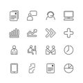 Business and finance line Icons set.