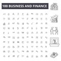 Business and finance line icons, signs, vector set, outline illustration concept Royalty Free Stock Photo