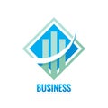 Business finance logo template - vector concept illustration. Economic infographic sign. Arrows and infograph bar.