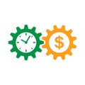 Business and finance management icon in flat style. Time is money illustration on white isolated background. Financial strategy b Royalty Free Stock Photo
