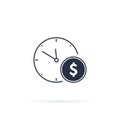 Business and finance management icon in flat style. Time is money illustration on white background. Financial strategy Royalty Free Stock Photo