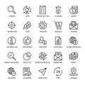 Business and finance management, vector linear icons set. Isolated collection of business icons for web and mobile Royalty Free Stock Photo