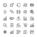 Business and finance management, vector linear icons set. Isolated collection of business and finance icons for web and Royalty Free Stock Photo