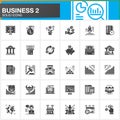 Business, finance, money vector icons set, modern solid symbol collection, filled style pictogram pack. Signs, logo illustration. Royalty Free Stock Photo