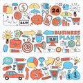 Business and finance online education vector pattern. Start up and innovations