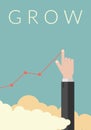 business finance. Profit concept, growing business graph. Businessman manages financial growth graph. Tem