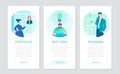 Business and finance - set of flat design style banners