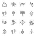 Business finance strategy line icons set