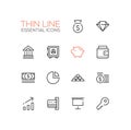 Business, Finance, Symbols - thick line design icons set