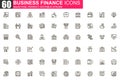 Business finance thin line icon set.