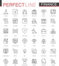 Business finance thin line web icons set. Money outline stroke icons design.