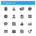 Business and finance vector flat icons set of 16 Royalty Free Stock Photo