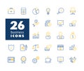 Business and finance web outline vector icon set Royalty Free Stock Photo