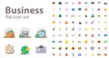 business finances flat icon set with money