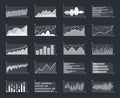 Business financial market information graphs charts currency infographic investment data concept growth diagram vector Royalty Free Stock Photo