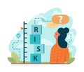 Business or financial risk concept. Challenge, danger or difficulty