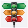 Business And Financial With Traffic Light Sign Infographic Diagr