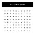 Business financial vector icons set with outline design