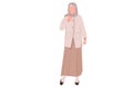 Business flat cartoon style drawing Arab businesswoman show thumb lifted up sign. Thumb up gesture in very good hand sign, satisfy