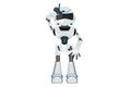 Business flat drawing robot showing loser sign on forehead with fingers. Making \'L\' symbol. Robot cybernetic organism.