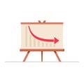 Business Flat Icon. Blackboard with negative statistics. Business and Marketing Concept Illustration Royalty Free Stock Photo