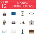 Business flat icon icon set, finance and managment