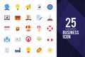 25 Business Flat icon pack. vector illustration