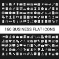 160 Business Flat Icons Collection Royalty Free Stock Photo