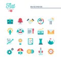 Business, flat icons set Royalty Free Stock Photo