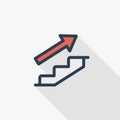 Business flat line Icon of Career Path. Growth Advancement Vector Illustration.