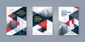 Business Flyer Poster Design Set. Cover brochure Template, Abstract Geometric Triangle Background Royalty Free Stock Photo