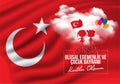 Vector illustration of the cocuk bayrami 23 nisan , translation: Turkish April 23 National Sovereignty and Children`s Day, graphic Royalty Free Stock Photo