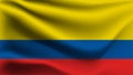 Colombia flag waving with the wind 3D illustration wave flag